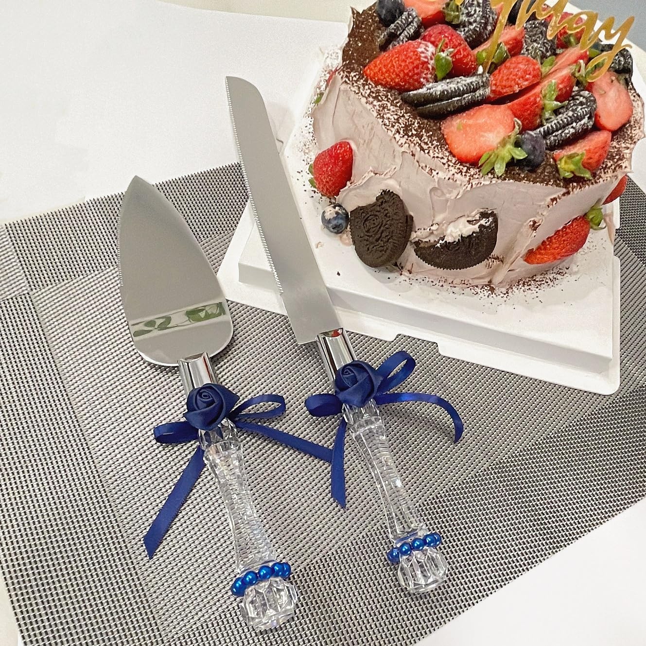 Amazon | ステンレススチールケーキカッティングセット ウェディング